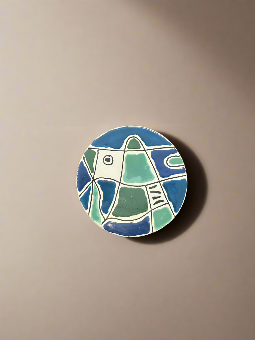 Agnes Sandahl | Abstract Bread Plate in Blue/Turquoise (Multi)