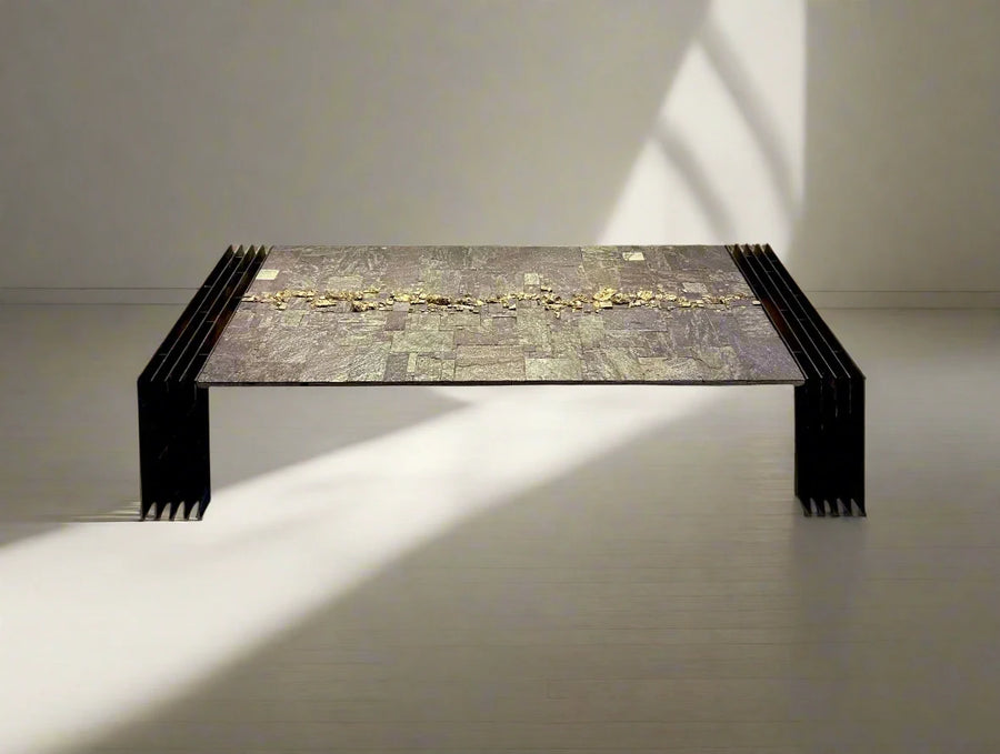 Pia Manu | Pyrite and Slate Low Table (ca. 1970s)